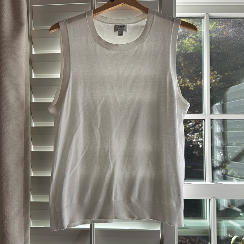 J Crew Factory white cotton shell
